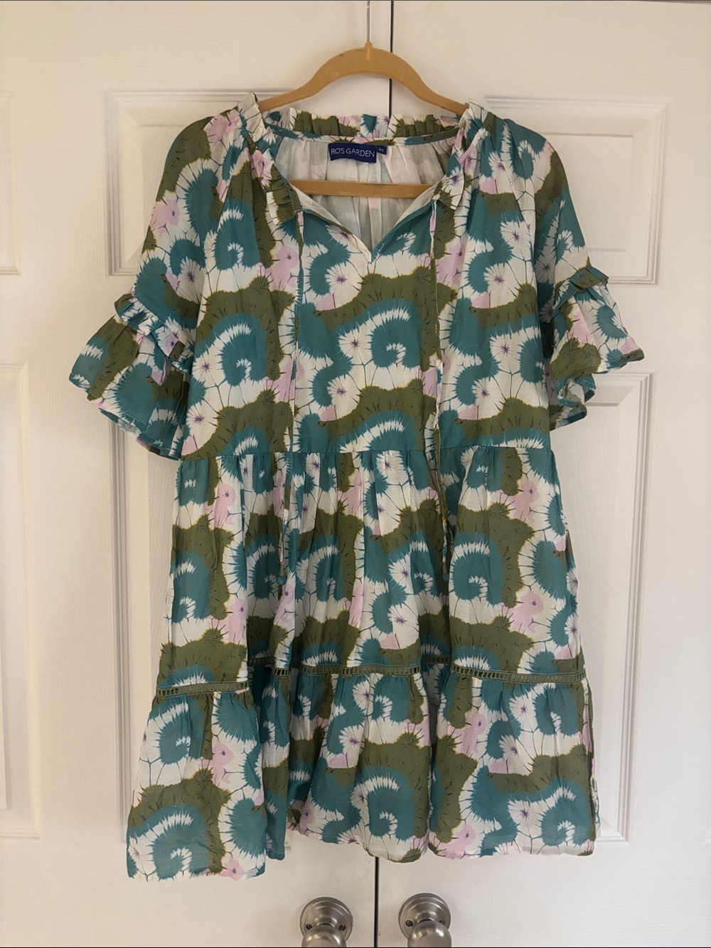 Tuckernuck Ro’s Garden Tiered Printed Mini dress Size XS